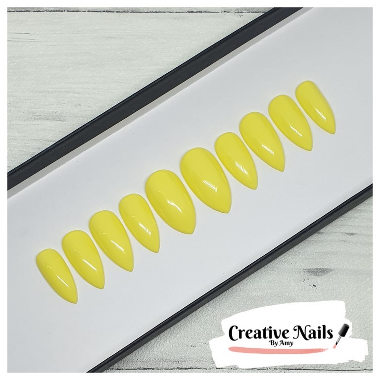 yellow fake nails