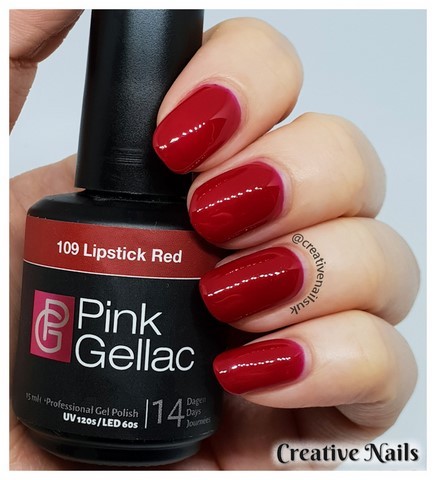 pink gellac gel polish lipstick red