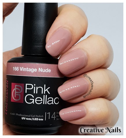 pink gellac gel polish vintage nude