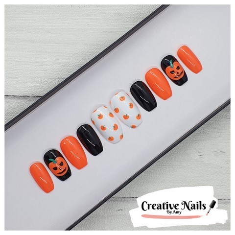 pumpkin false nails