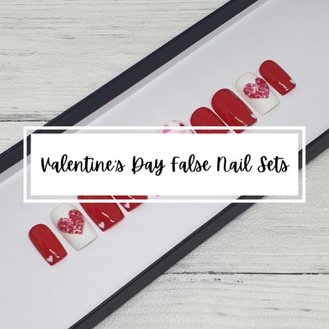 valentine's day false nails