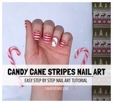 candy cane stripes nail art tutorial