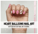 love heart balloons nail art tutorial